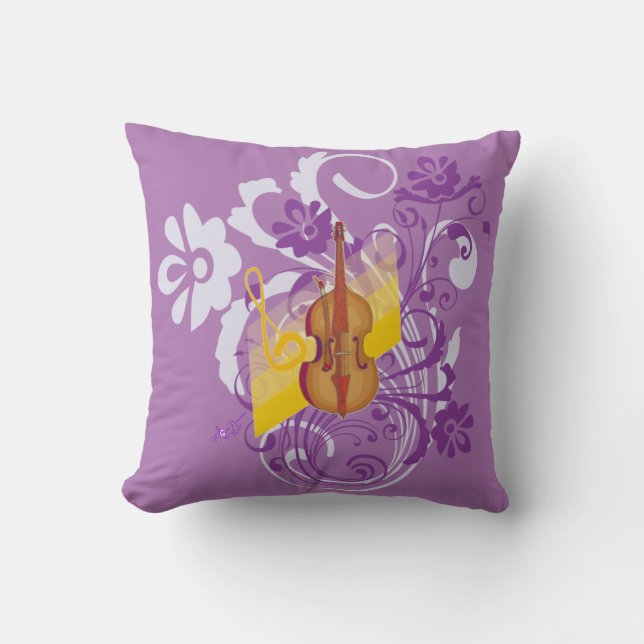 Coussin Violon Violet 2 Flore Épervier Jeu d'oreiller (Recto)
