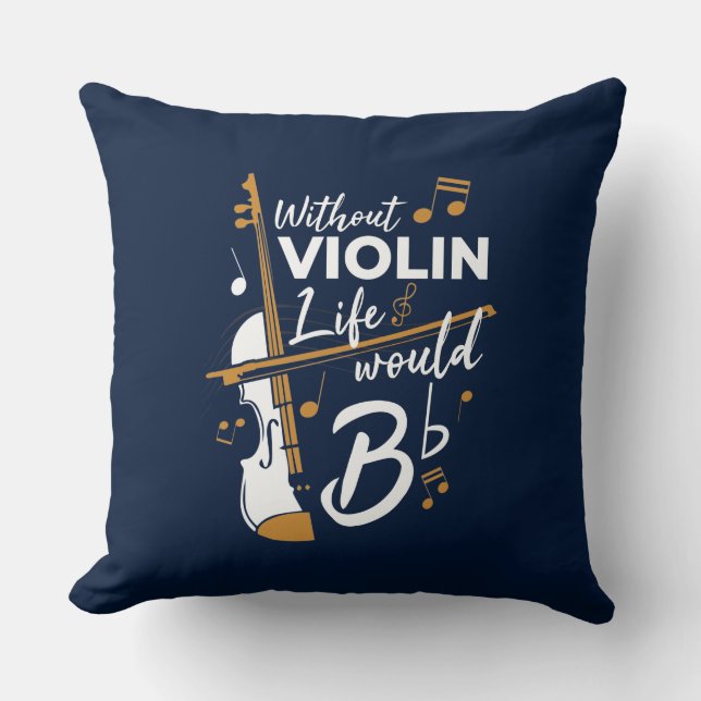 Coussin Violoniste Anniversaire Funny Gag (Recto)