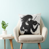 Coussin Violoniste né de l'encre dans la tempête du son (Chaise)