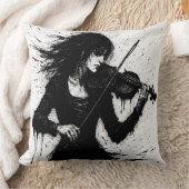 Coussin Violoniste né de l'encre dans la tempête du son (Couverture)