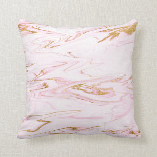 Coussin Vip de Marbre blanc en or rose pastel