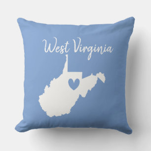 Coussin Virginie de l'Ouest accueil carte d'état amour coe