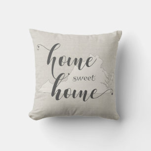 Coussin Virginie - Home Sweet Home burlap look
