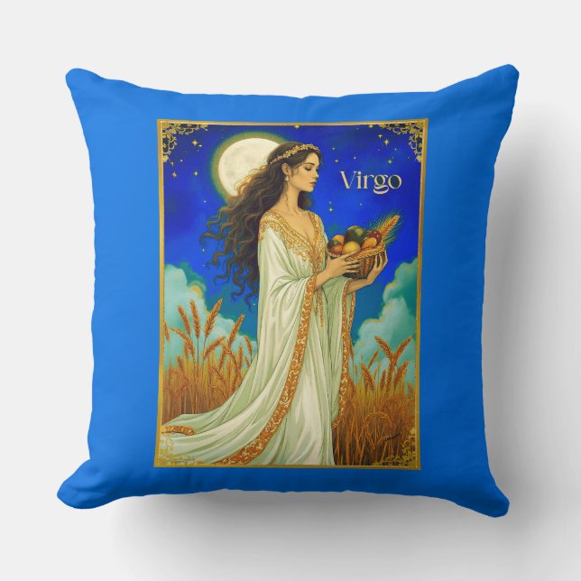 Coussin Virgo Zodiac Beauty Under a Night Sky (Recto)