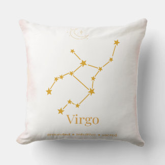 Coussin Virgo Zodiac Throw Pillow – Celestial Constellatio