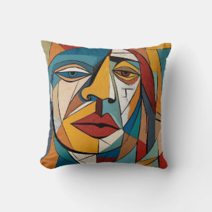 Coussin Visage Abstrait coloré