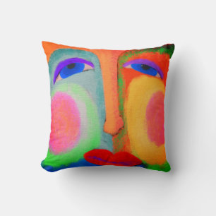 Coussin Visage abstrait coloré