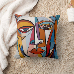 Coussin Visage Abstraite de formes colorées