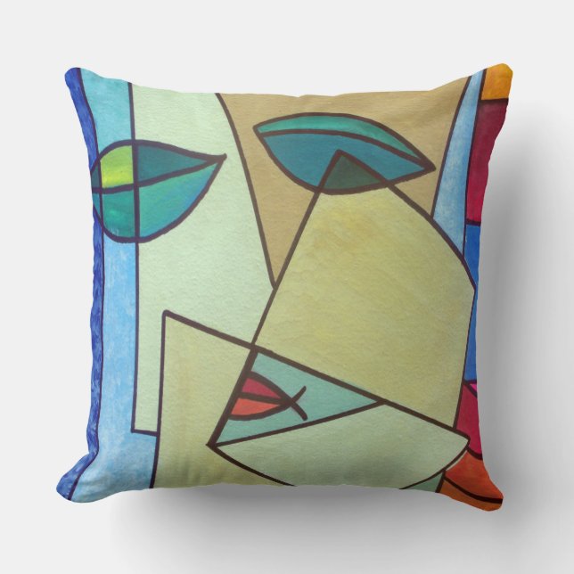 Coussin Visage artistique abstrait (Recto)