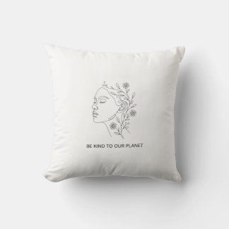 Coussin Visage d'art en ligne Botanique Soyez Gentil Éco-r