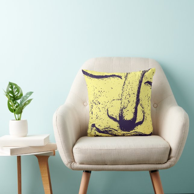 Coussin Visage de Bouddha Zen Harmonie Bouddhéité Jaune (Chaise)