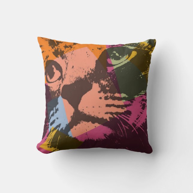Coussin Visage de chat d'art de bruit (Recto)