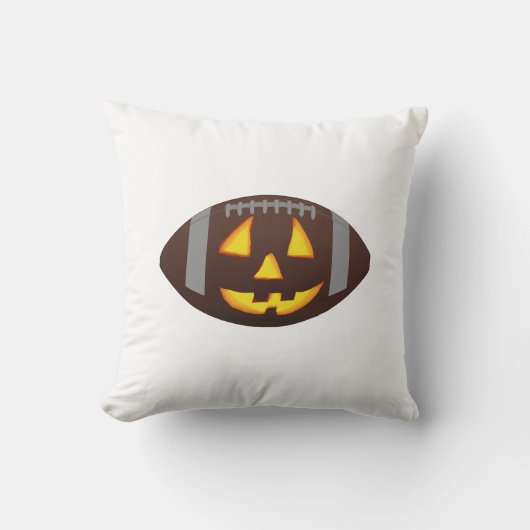 Coussin Visage de citrouille de football (Recto)