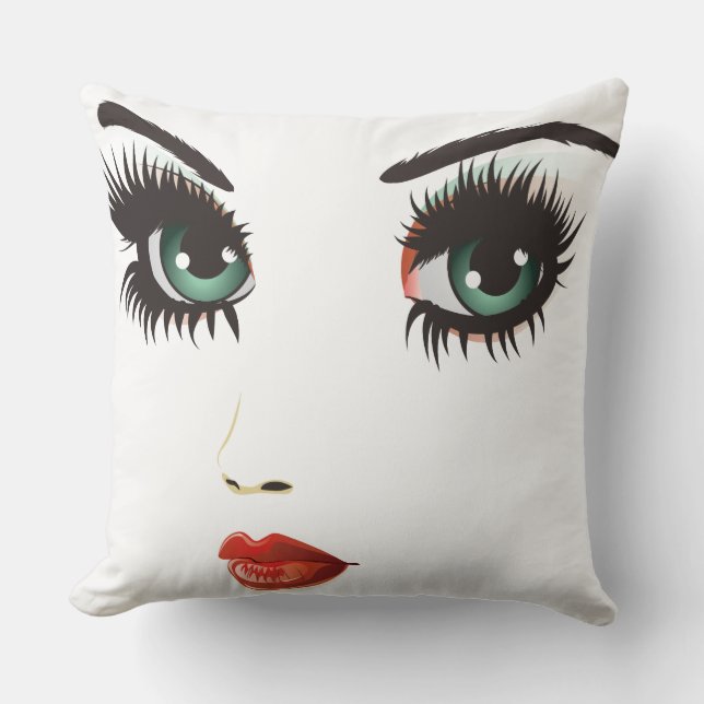 Coussin Visage de femme de beauté (Recto)