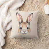 Coussin Visage de lapin de Pâques mignon aquarelle moderne (Couverture)