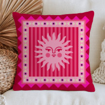 Visage de soleil bohème rose sur rayures Yeux méch