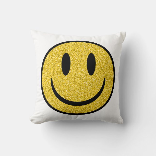 Coussin Visage de sourire parties scintillant (Recto)