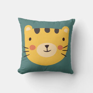 Coussin visage de tigre jaune Nourriture pour an