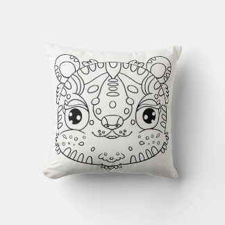 Coussin Visage de Tigre Kawaii