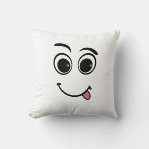 Coussin Visage Drôle Langue Sortie Design