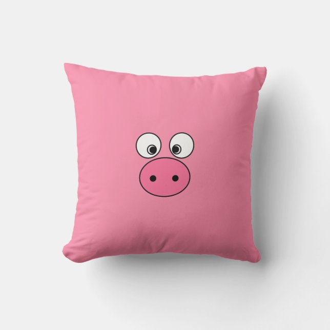 Coussin Visage et bon à rien roses de porc ! (Recto)