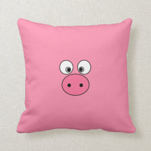 Coussin Visage et bon à rien roses de porc !