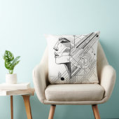 Coussin Visage géométrique abstrait (Chaise)