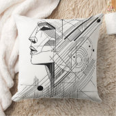 Coussin Visage géométrique abstrait (Couverture)