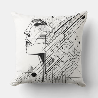 Coussin Visage géométrique abstrait