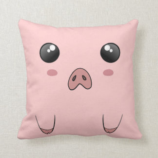 Coussin Visage mignon de porc d'Anime