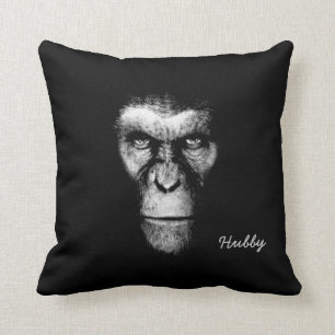 Coussin Visage monochrome de singe