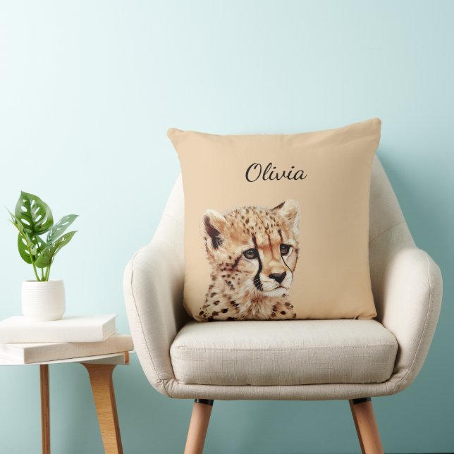 Coussin Visage personnalisé Cheetah (Chaise)