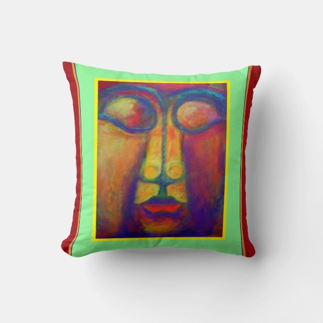 Coussin Visage péruvien Stufy d'art par Sharles (Recto)