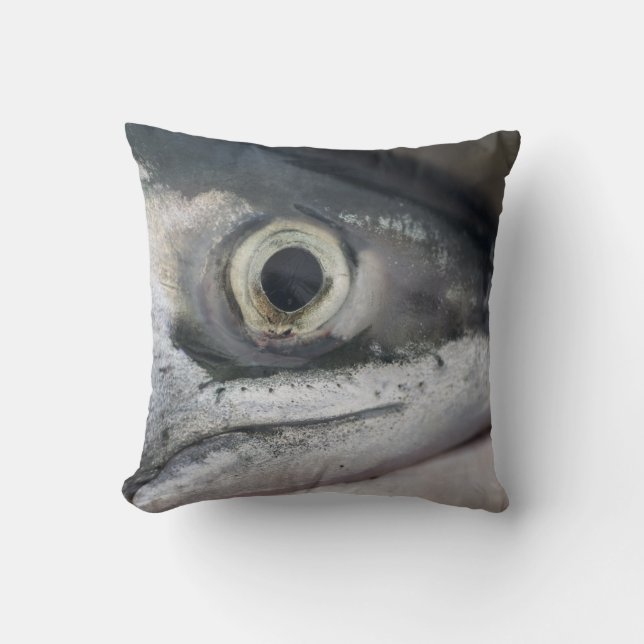Coussin Visage Saumon argenté (Recto)