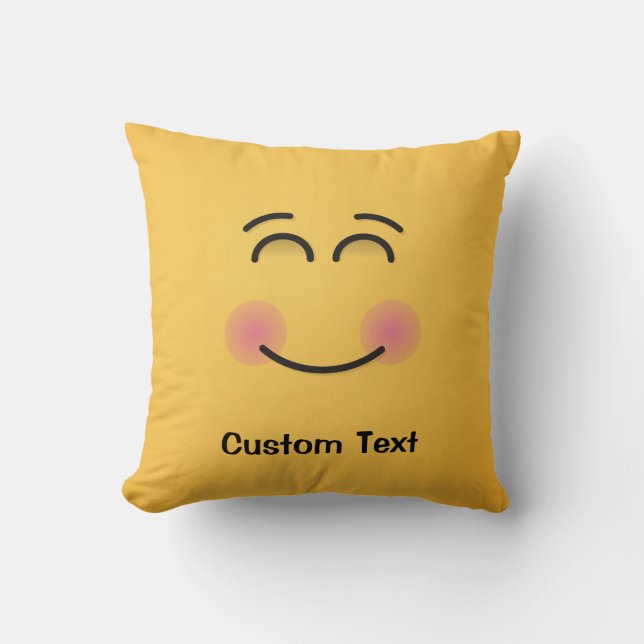 Coussin Visage souriant avec yeux souriants Lancer l'oreil (Recto)