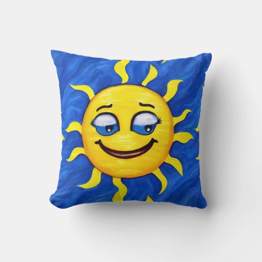 Coussin Visage souriant Soleil ensoleillé (Recto)