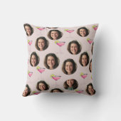 Coussin Visage sur mesure et cocktail | Rose personnalisé (Verso)
