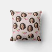 Coussin Visage sur mesure et cocktail | Rose personnalisé (Recto)