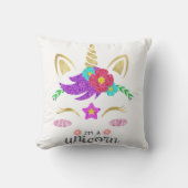 Coussin Visage Unicorne personnalisé avec poney (Recto)
