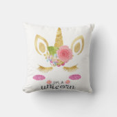 Coussin Visage Unicorne personnalisé avec poney (Recto)