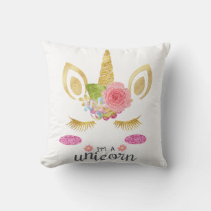 Coussin Visage Unicorne personnalisé avec poney