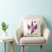 Coussin Visage Unicorne personnalisé avec poney (Chaise)