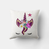 Coussin Visage Unicorne personnalisé avec poney (Verso)