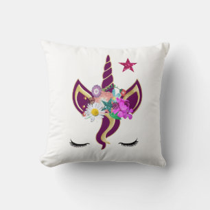 Coussin Visage Unicorne personnalisé avec poney