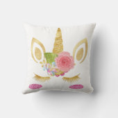 Coussin Visage Unicorne personnalisé avec poney (Verso)