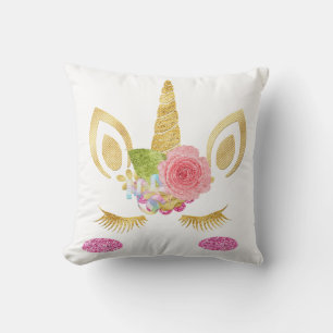Coussin Visage Unicorne personnalisé avec poney