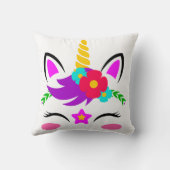 Coussin Visage Unicorne personnalisé avec poney (Verso)