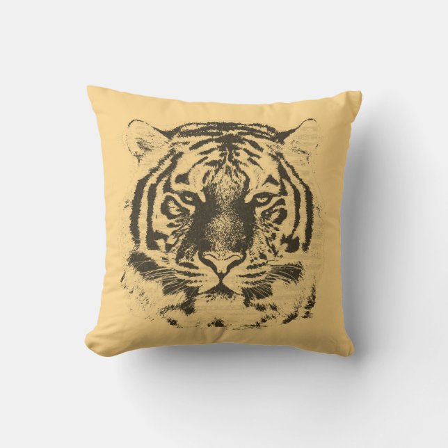 Coussin Visage vintage de tigre (Recto)