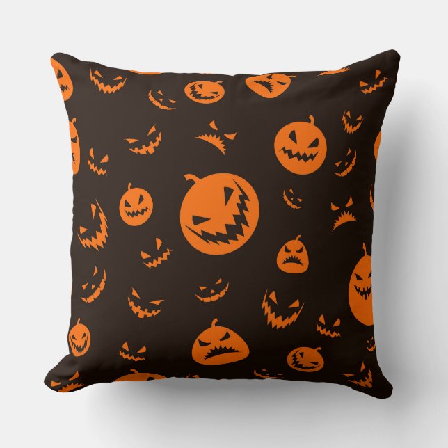 Coussin Visages citrouilles (Recto)