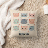 Coussin Visages de chaton Kawaii Adorables (Couverture)